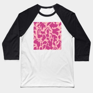 Birch leaves fuchsia on light pink seamless pattern Baseball T-Shirt